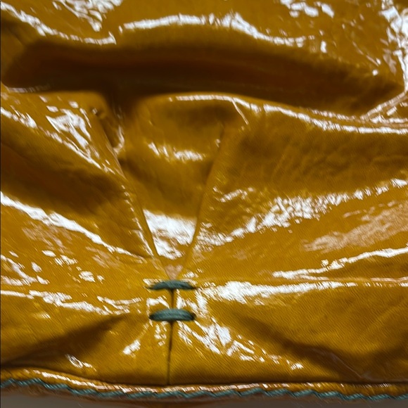 49 Square Miles Vibrant Yellow Leather Shoulder Bag with Glossy Finish - Picture 4 of 13